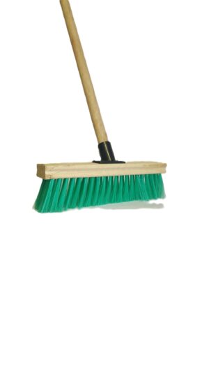 Budget brooms plastic fitting wooden handle