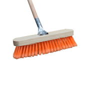Household Broom with Metal Socket & Wooden Stick
